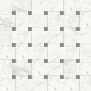 Classico | Basketweave I 12x12 | Matte | Carrara | Material: Porcelain | Finish: Matte | Sold By: SQFT | Tile Size: 12"x12"x0.375" | Commercial: Yes | Residential: Yes | Floor Rated: Yes | Wet Areas: Yes | AJ-23-0205
