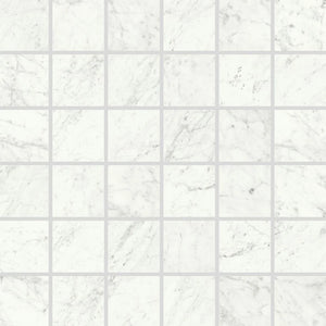 Classico | 2”x2” Mosaic I 10.8x10.8 | Matte | Carrara | Material: Porcelain | Finish: Matte | Sold By: Case | Square Foot Per Case: 1.8 | Tile Size: 10.8"x10.8"x0.375" | Commercial: Yes | Residential: Yes | Floor Rated: Yes | Wet Areas: Yes | AJ-23-0205