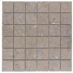 Cote d' Azur | 2x2 Mosaic | Color: Cool Grey | Material: Limestone | Finish: Honed | Sold By: SQFT | Tile Size: 12"x12"x0.375" | Commercial: Yes | Residential: Yes | Floor Rated: Yes | Wet Areas: Yes | AJ-23-0809