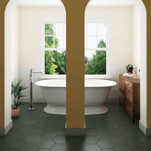 Mikura | Hexagon | Color: Green | Material: Porcelain | Finish: Matte | Sold By: Case | Square Foot Per Case: 10.76 | Tile Size: 10"x10"x0.25" | Commercial: Yes | Residential: Yes | Floor Rated: Yes | Wet Areas: Yes | AJ-23-205