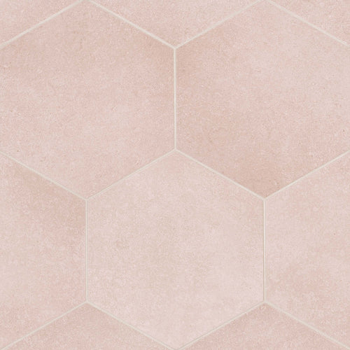 Mikura | Hexagon | Color: Blush | Material: Porcelain | Finish: Matte | Sold By: Case | Square Foot Per Case: 10.76 | Tile Size: 10"x10"x0.25" | Commercial: Yes | Residential: Yes | Floor Rated: Yes | Wet Areas: Yes | AJ-23-205