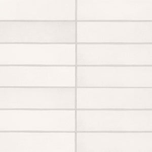 Mikura | Color: White | Material: Porcelain | Finish: Matte | Sold By: Case | Square Foot Per Case: 5.38 | Tile Size: 2.5"x10"x0.25" | Commercial: Yes | Residential: Yes | Floor Rated: Yes | Wet Areas: Yes | AJ-23-205