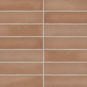 Mikura | Color: Red Clay | Material: Porcelain | Finish: Matte | Sold By: Case | Square Foot Per Case: 5.38 | Tile Size: 2.5"x10"x0.25" | Commercial: Yes | Residential: Yes | Floor Rated: Yes | Wet Areas: Yes | AJ-23-205