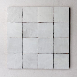 Zellige Mosaic - 2x2 | Color: Snow | Material: Ceramic | Finish: Gloss | Sold By: Case | Square Foot Per Case: 10.764 | Tile Size: 11.81"x11.81"x0.394" | Commercial: Yes | Residential: Yes | Floor Rated: Yes | Wet Areas: Yes | AJ-23-3337-EZR1505-01
