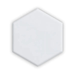 Rainier 4” Hexagon | Color: White | Material: Porcelain | Finish: Gloss | Sold By: SQFT | Tile Size: 4"x4"x0.313" | Commercial: No | Residential: Yes | Floor Rated: Yes | Wet Areas: Yes | AJ-23-1301