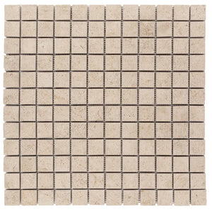 Fonjone (Gascogne Beige) | 7/8x7/8 Mosaic | Color: Beige | Material: Limestone | Finish: Honed | Sold By: SQFT | Tile Size: 12"x12"x0.375" | Commercial: Yes | Residential: Yes | Floor Rated: Yes | Wet Areas: Yes | AJ-23-0809