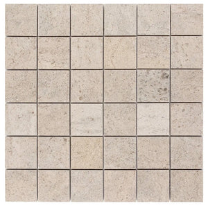 Fontainebleau (Gascogne Blue) | 2x2 Mosaic | Color: Blue | Material: Limestone | Finish: Honed | Sold By: SQFT | Tile Size: 12"x12"x0.375" | Commercial: Yes | Residential: Yes | Floor Rated: Yes | Wet Areas: Yes | AJ-23-0809