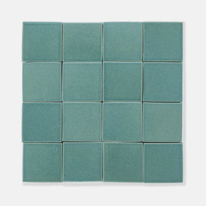 Sea Green | Color: Green | Material: Porcelain | Finish: Satin | Sold By: SQFT | Tile Size: 4"x4"x0.313" | Commercial: Yes | Residential: Yes | Floor Rated: Yes | Wet Areas: Yes | AJ-23-1301