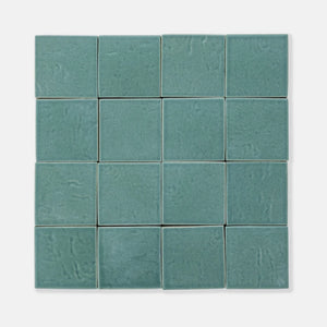 Sea Green | Color: Green | Material: Porcelain | Finish: Satin | Sold By: SQFT | Tile Size: 4"x4"x0.313" | Commercial: Yes | Residential: Yes | Floor Rated: Yes | Wet Areas: Yes | AJ-23-1301