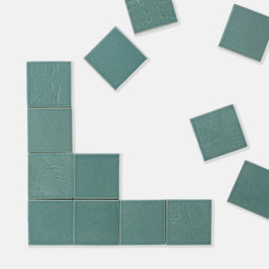 Sea Green | Color: Green | Material: Porcelain | Finish: Satin | Sold By: SQFT | Tile Size: 4"x4"x0.313" | Commercial: Yes | Residential: Yes | Floor Rated: Yes | Wet Areas: Yes | AJ-23-1301