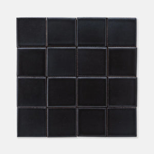 Cast Iron | Color: Black | Material: Porcelain | Finish: Matte | Sold By: SQFT | Tile Size: 4"x4"x0.313" | Commercial: Yes | Residential: Yes | Floor Rated: Yes | Wet Areas: Yes | AJ-23-1301