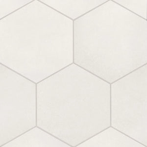 Mikura | Hexagon | Color: White | Material: Porcelain | Finish: Matte | Sold By: Case | Square Foot Per Case: 10.76 | Tile Size: 10"x10"x0.25" | Commercial: Yes | Residential: Yes | Floor Rated: Yes | Wet Areas: Yes | AJ-23-205