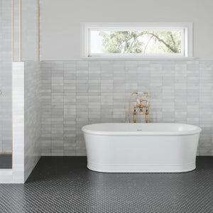 Rembrandt | Color: White | Material: Marble | Finish: Honed | Sold By: SQFT | Tile Size: 2"x8"x0.375" | Commercial: Yes | Residential: Yes | Floor Rated: Yes | Wet Areas: Yes | AJ-23-205