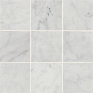 Rembrandt | Color: White | Material: Marble | Finish: Honed | Sold By: SQFT | Tile Size: 4"x4"x0.375" | Commercial: Yes | Residential: Yes | Floor Rated: Yes | Wet Areas: Yes | AJ-23-205