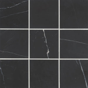 Rembrandt | Color: Black | Material: Marble | Finish: Honed | Sold By: SQFT | Tile Size: 4"x4"x0.375" | Commercial: Yes | Residential: Yes | Floor Rated: Yes | Wet Areas: Yes | AJ-23-205