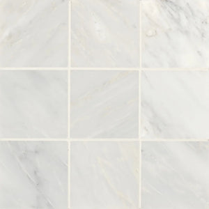 Rembrandt | Color: White | Material: Marble | Finish: Honed | Sold By: SQFT | Tile Size: 4"x4"x0.375" | Commercial: Yes | Residential: Yes | Floor Rated: Yes | Wet Areas: Yes | AJ-23-205