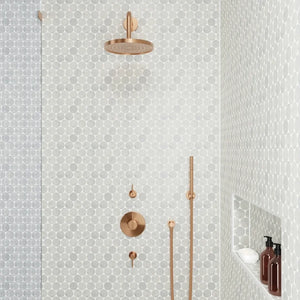 Rembrandt | Mosaic | Color: White | Material: Marble | Finish: Honed | Sold By: SQFT | Tile Size: 11.5"x11.75"x0.375" | Commercial: Yes | Residential: Yes | Floor Rated: Yes | Wet Areas: Yes | AJ-23-205