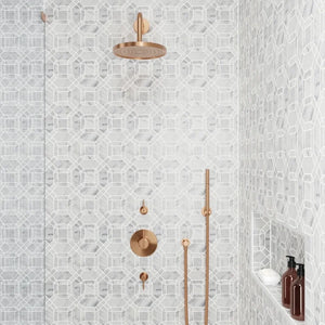 Rembrandt | Mosaic | Color: White | Material: Marble | Finish: Honed | Sold By: SQFT | Tile Size: 11.25"x11.25"x0.375" | Commercial: Yes | Residential: Yes | Floor Rated: Yes | Wet Areas: Yes | AJ-23-205
