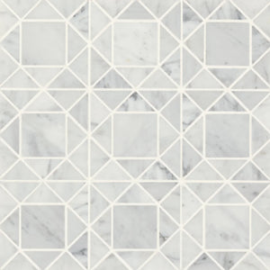 Rembrandt | Mosaic | Color: White | Material: Marble | Finish: Honed | Sold By: SQFT | Tile Size: 11.75"x11.75"x0.375" | Commercial: Yes | Residential: Yes | Floor Rated: Yes | Wet Areas: Yes | AJ-23-205