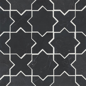 Rembrandt | Mosaic | Color: Black | Material: Marble | Finish: Honed | Sold By: SQFT | Tile Size: 12.125"x12.125"x0.375" | Commercial: Yes | Residential: Yes | Floor Rated: Yes | Wet Areas: Yes | AJ-23-205