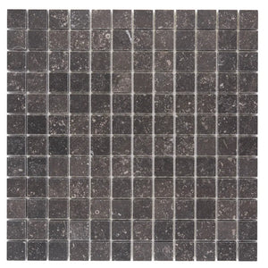 Noir Sully | 7/8x7/8 Mosaic | Color: Charcoal Grey | Material: Limestone | Finish: Honed | Sold By: SQFT | Tile Size: 12"x12"x0.375" | Commercial: Yes | Residential: Yes | Floor Rated: Yes | Wet Areas: Yes | AJ-23-0809