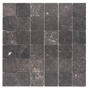 Noir Sully | 2x2 Mosaic | Color: Charcoal Grey | Material: Limestone | Finish: Honed | Sold By: SQFT | Tile Size: 12"x12"x0.375" | Commercial: Yes | Residential: Yes | Floor Rated: Yes | Wet Areas: Yes | AJ-23-0809