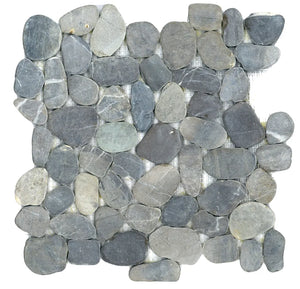 Riverstone | Color: Grey | Material: Pebble | Finish: Hone | Sold By: SQFT | Tile Size: 11.81"x11.81"x0.375" | Commercial: Yes | Residential: Yes | Floor Rated: No | Wet Areas: Yes | AJ-23-1403