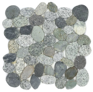 Riverstone | Color: Panu Multicolor | Material: Pebble | Finish: Polished | Sold By: SQFT | Tile Size: 11.81"x11.81"x0.375" | Commercial: Yes | Residential: Yes | Floor Rated: No | Wet Areas: Yes | AJ-23-1403