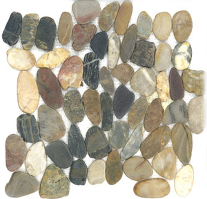 Riverstone | Color: Multicolor | Material: Pebble | Finish: Hone | Sold By: SQFT | Tile Size: 12"x12"x0.375" | Commercial: Yes | Residential: Yes | Floor Rated: No | Wet Areas: Yes | AJ-23-1403