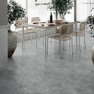 Studio | Hexagon | Color: Silver | Material: Porcelain | Finish: Matte | Sold By: SQFT | Tile Size: 10"x11.5"x0.354" | Commercial: No | Residential: Yes | Floor Rated: No | Wet Areas: Yes | AJ-23-1920