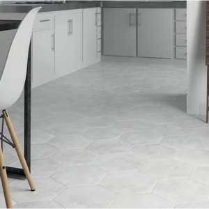 Studio | Hexagon | Color: Light Grey | Material: Porcelain | Finish: Matte | Sold By: SQFT | Tile Size: 10"x11.5"x0.354" | Commercial: No | Residential: Yes | Floor Rated: No | Wet Areas: Yes | AJ-23-1920