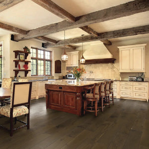 Avignon | Color: Smoky Black Grey | Material: French Oak  | Finish: Brushed | Sold By: Case | Square Foot Per Case: 14.89 | Wood Size: 7.5 x 71.5 x 0.812 | Commercial: Yes | Residential: Yes | Floor Rated: Yes | Wet Areas: No