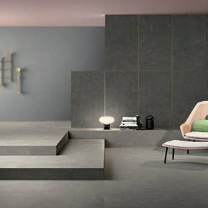 Arkistone | Color: Dark | Material: Porcelain | Finish: Matte Textured | Sold By: Case | Square Foot Per Case: 13.56 | Tile Size: 12"x24"x0.375" | Commercial: Yes | Residential: Yes | Floor Rated: Yes | Wet Areas: Yes | AJ-23-1403
