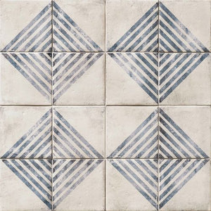 Encaustic | Deco | Color: Blue | Material: Porcelain | Finish: Matte | Sold By: Case | Square Foot Per Case: 10.87 | Tile Size: 9"x9"x0.375" | Commercial: Yes | Residential: Yes | Floor Rated: Yes | Wet Areas: No | AJ-23-205